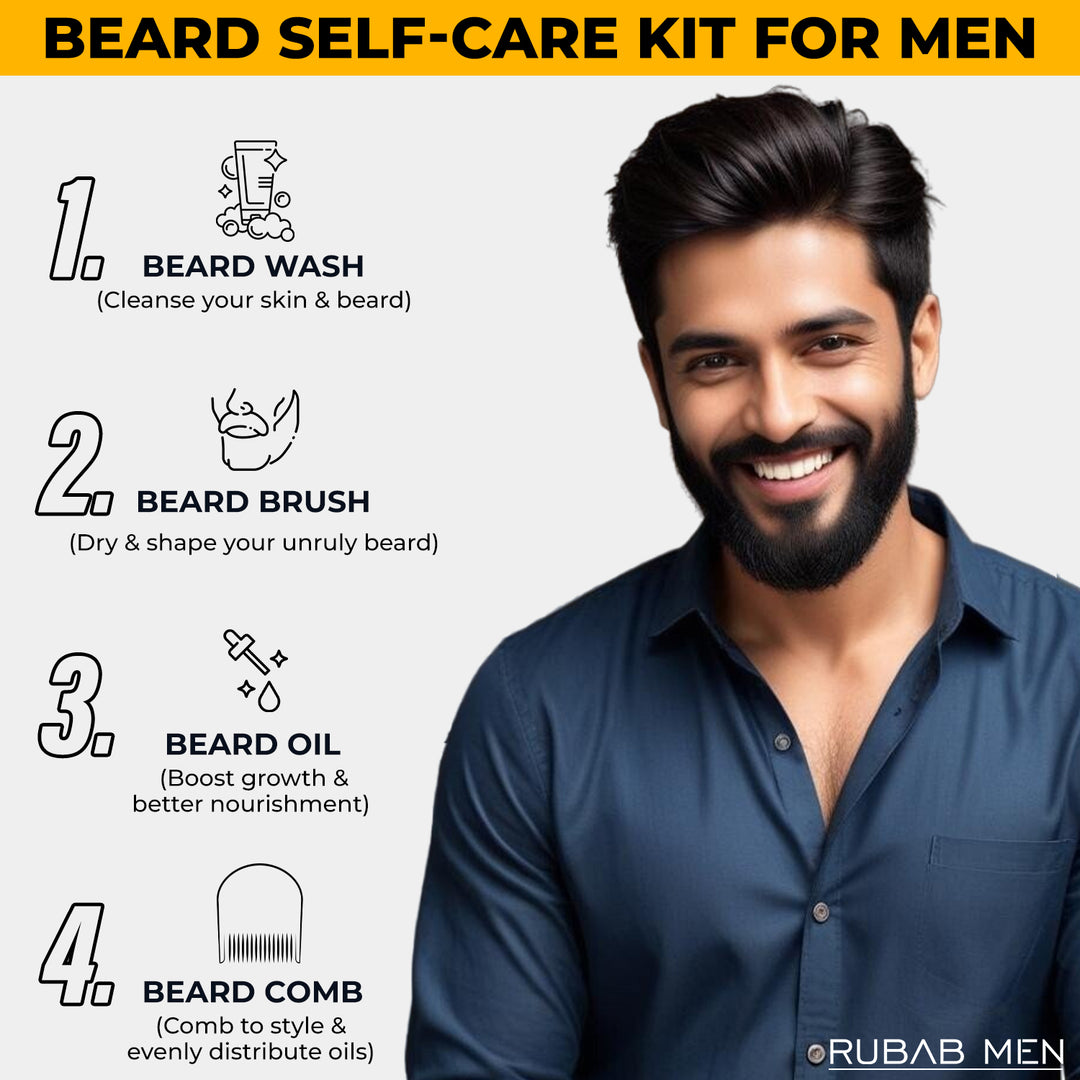 Premium 4-in-1 Beard Grooming Kit| Daily Beard Care