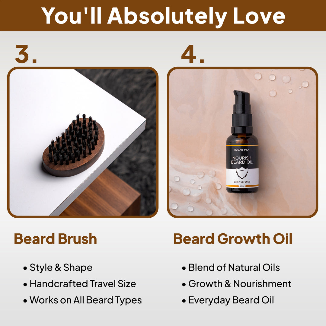 Premium 4-in-1 Beard Grooming Kit| Daily Beard Care
