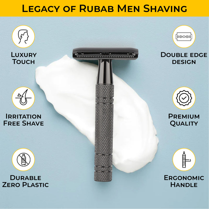 Double Edge Safety Razor for Men & Women (Closed Comb Nickel Black Finish)