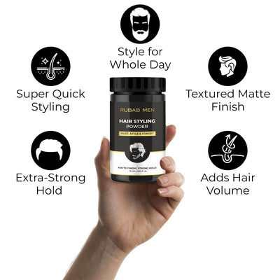 Hair Volumizing Powder Wax 15g | Adds Volume & 24hrs Strong Hold| Matte Finish Hair Styling| 100% Natural & Safe to Use| Dust, Set & Forget