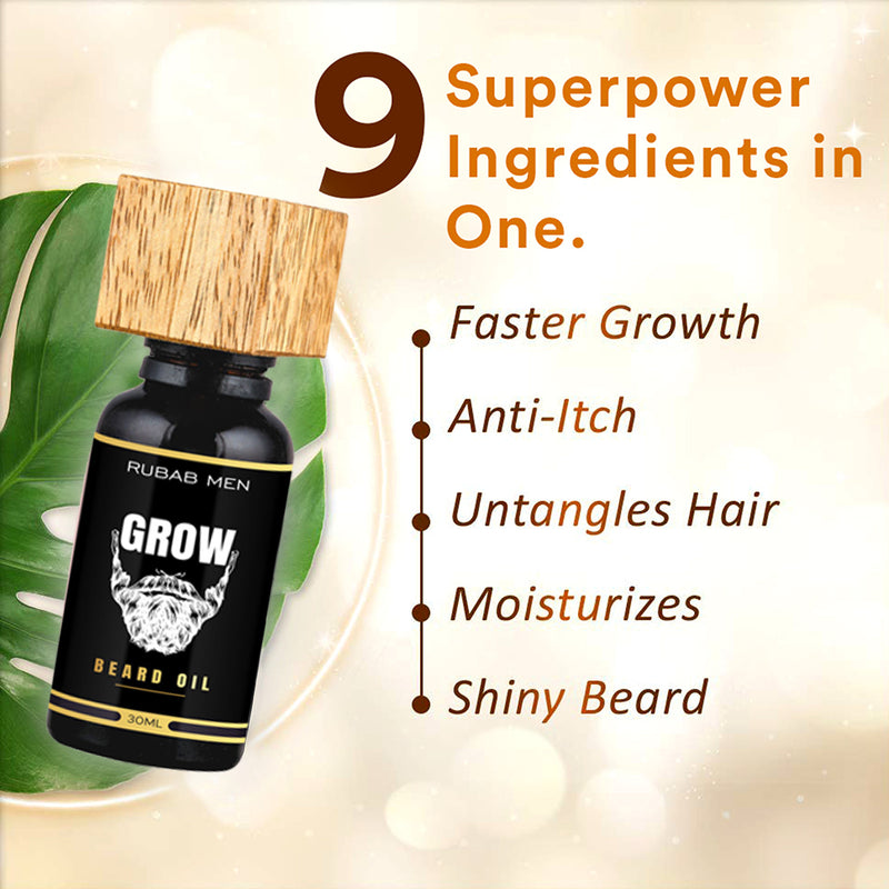 Beard Growth Kit for Men| 0.5mm Beard Derma Roller & Growth Oil for Faster & Thicker Beard