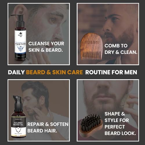 Premium 4-in-1 Beard Grooming Kit| Daily Care Ultimate Beard Gift Kit| RUBAB MEN
