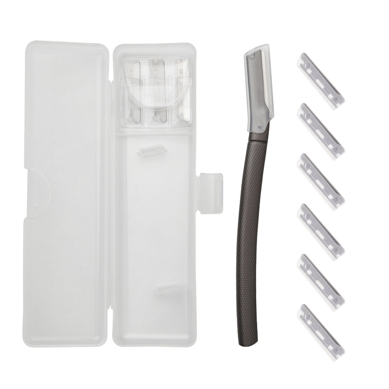 Premium Metal Pro Facial Razor with Travel Case & 06 Replaceable Blades