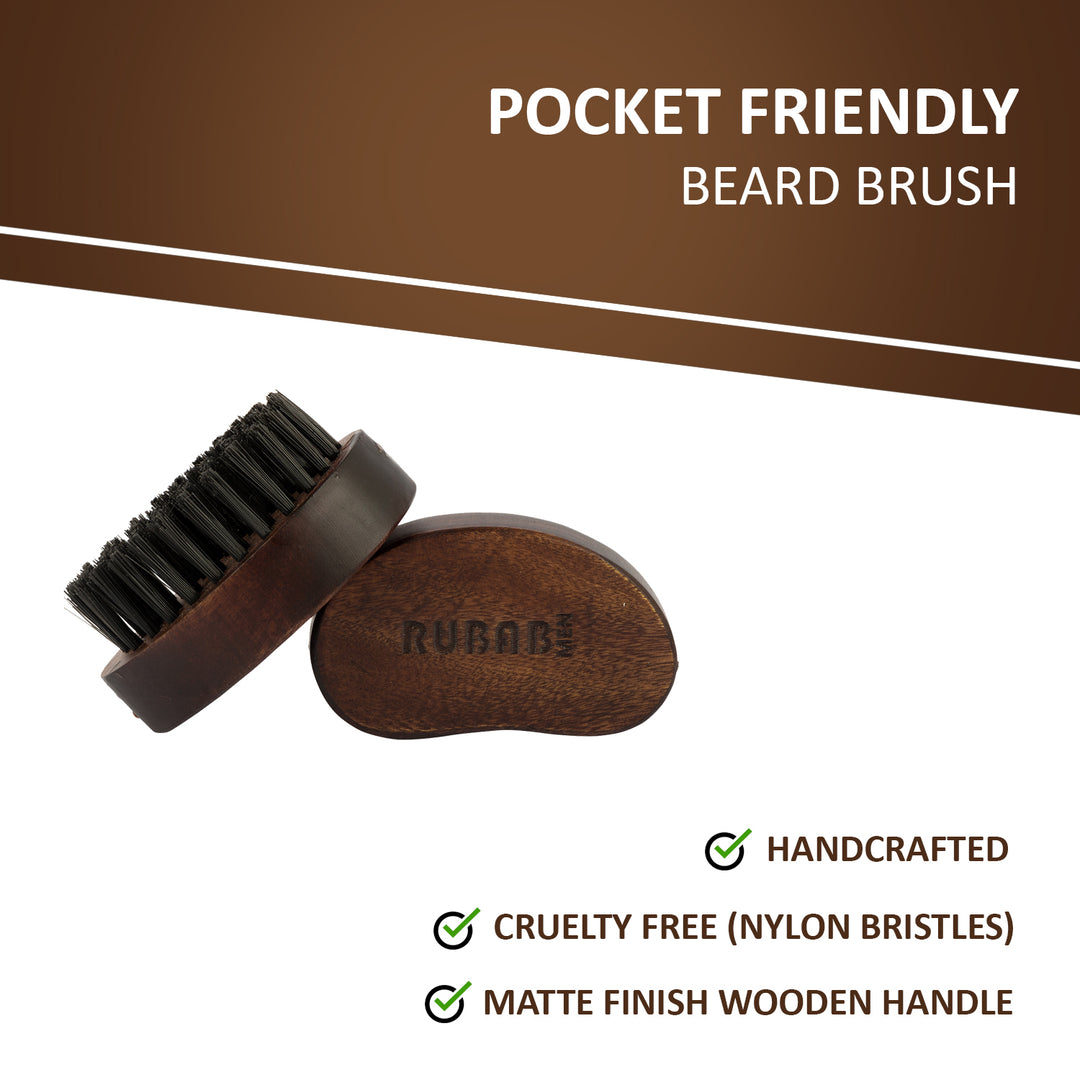 Travel Friendly Beard Brush for Men| Nylon Bristles