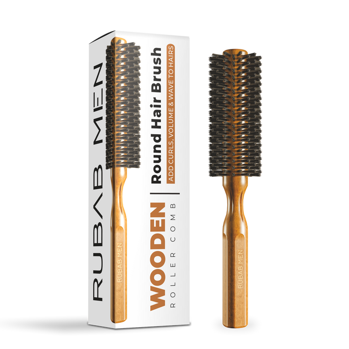 Premium Round Comb Roller Hair Brush with Natural Bristles