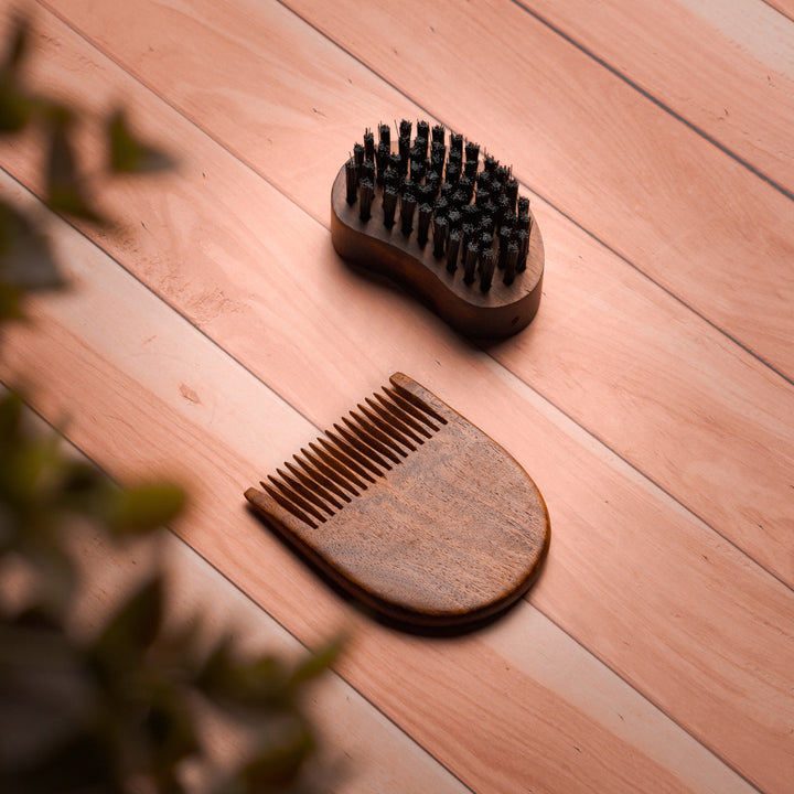 Beard Brush & Comb Combo Kit (Set of 2)