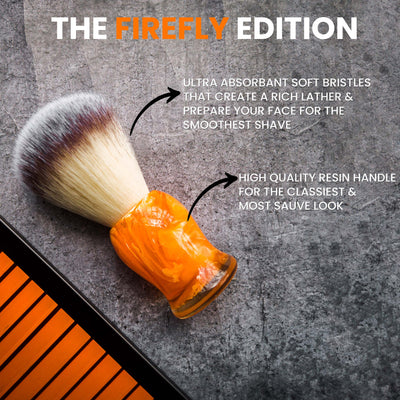 Luxuriously Soft Shaving Brush with Cruelty-free Bristles- FireFly Edition| RUBAB MEN