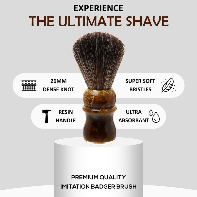 Premium Shaving Brush for Men| Cruelty-Free Imitation Badger Bristles & Ergonomic Handle for Delightful Shaving