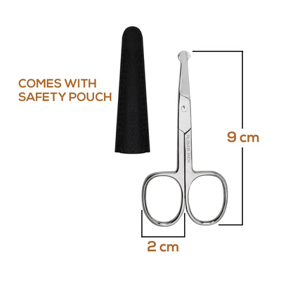 Round Nasal Safety Tip Grooming Scissor for Men| Nose Hairs, Beard, Mustache and Eyebrow Care