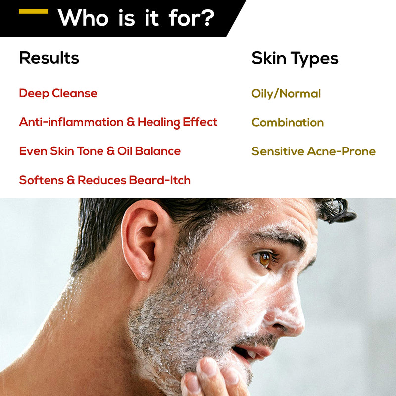 Face & Beard Wash for Men| Softens Beard & Refreshes Skin Tone| Blueberry Fragrance| 100ml