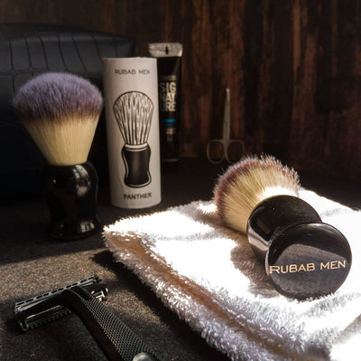 Luxuriously Soft Shaving Brush with Cruelty-free Bristles- Panther Edition| RUBAB MEN