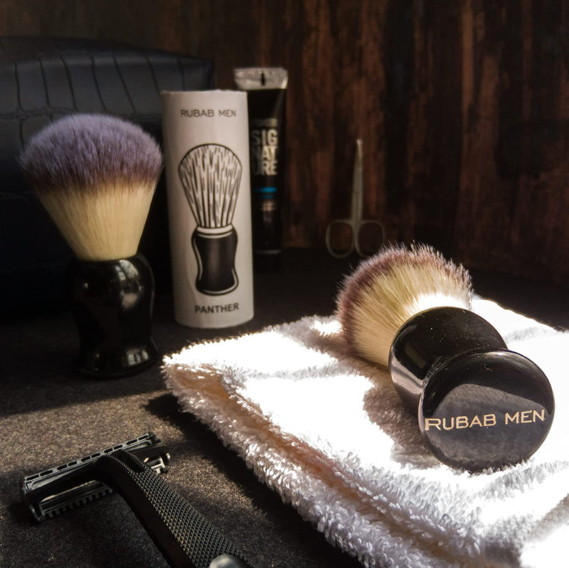 Luxuriously Soft Shaving Brush with Cruelty-free Bristles- Panther Edition| RUBAB MEN