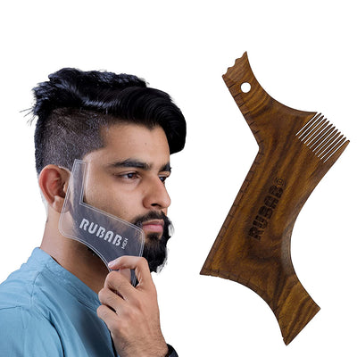 Wooden Beard Shaper Tool for Men. It is Easy Home Use for Perfect Beard & Neck Line