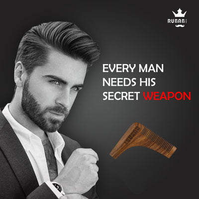 Premium Beard Grooming Kit of Beard Brush, Shaper & Comb for Men| RUBAB MEN