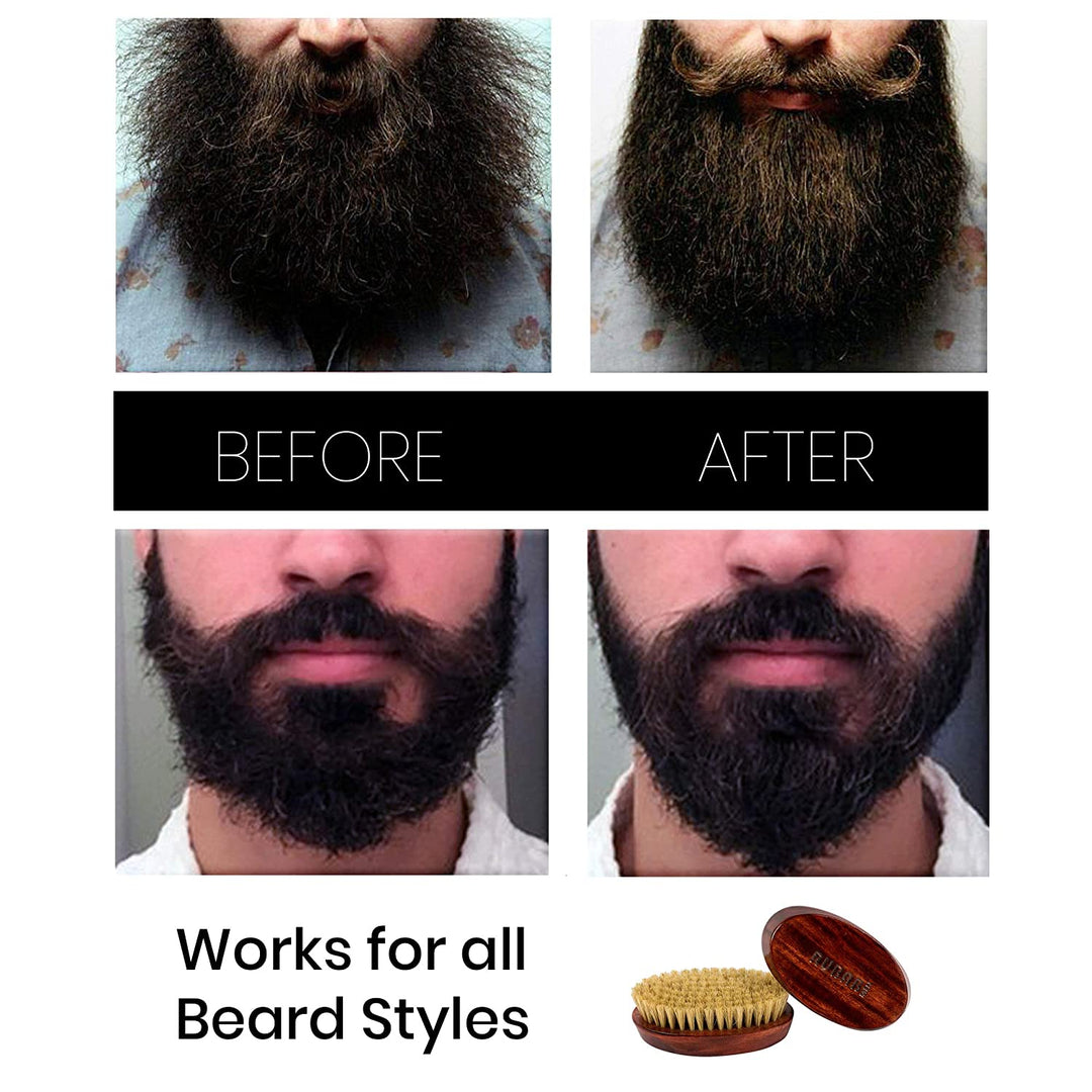 100% Natural Bristles Premium Beard Brush